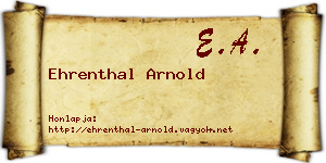 Ehrenthal Arnold névjegykártya